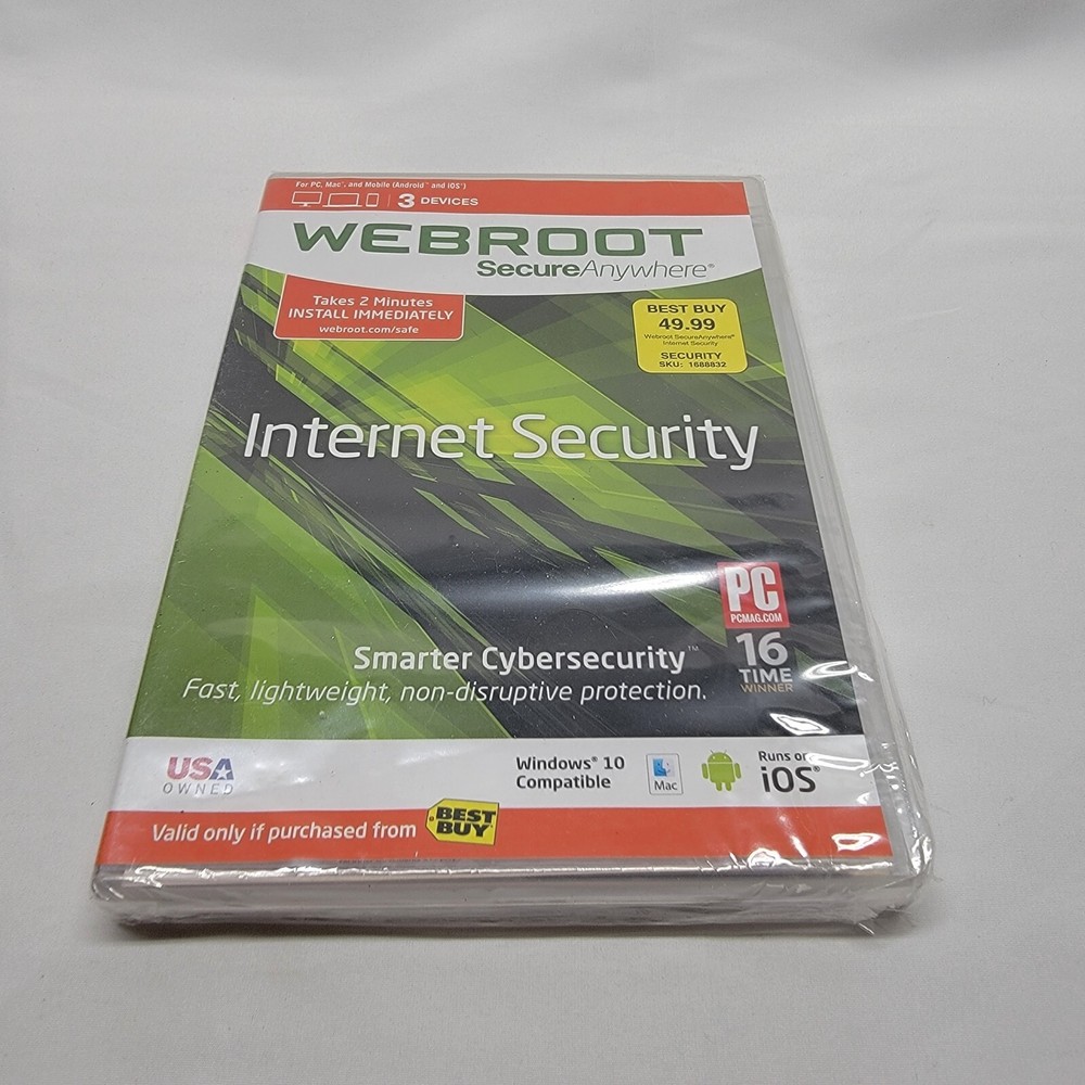 Sealed Webroot Secure Anywhere Internet Security - Full Version for Win & Mac