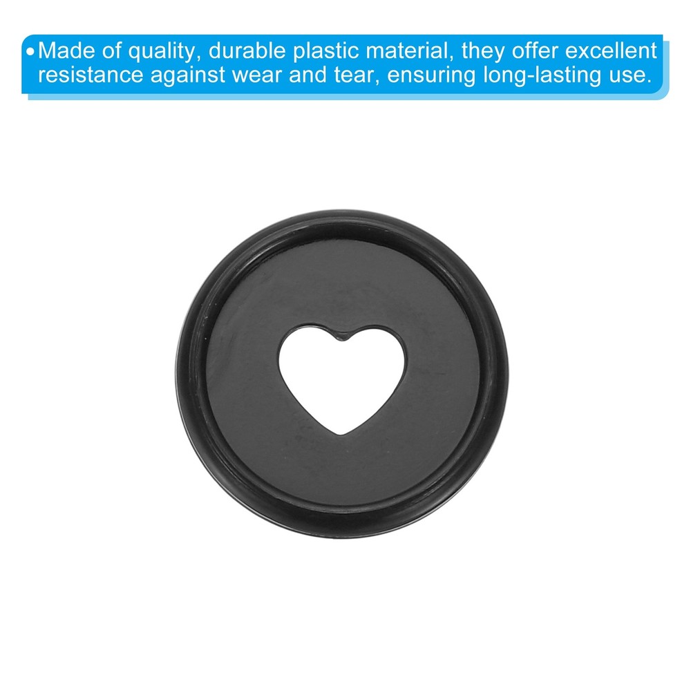 24mm Plastic Book Binding Discs, 11 Pack Expansion Discs Heart, Black