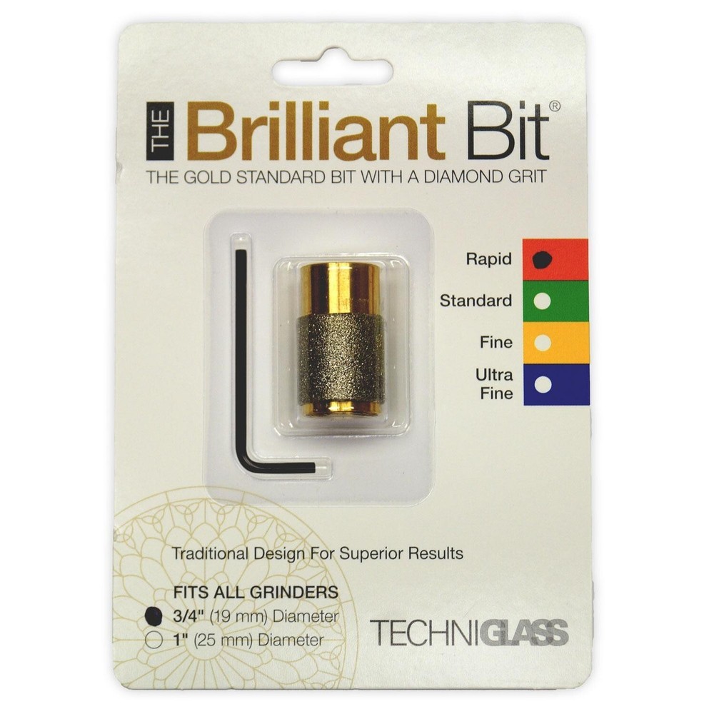 3/4" Rapid COARSE Techniglass Diamond Brilliant Grinder Bit