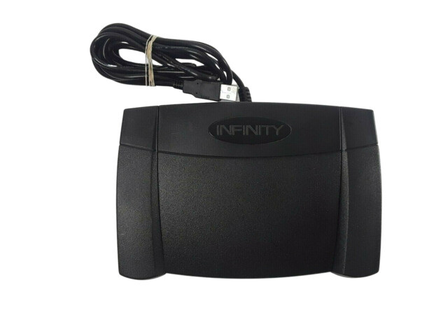 Infinity USB Foot Pedal Control with Computer Plug In - Black