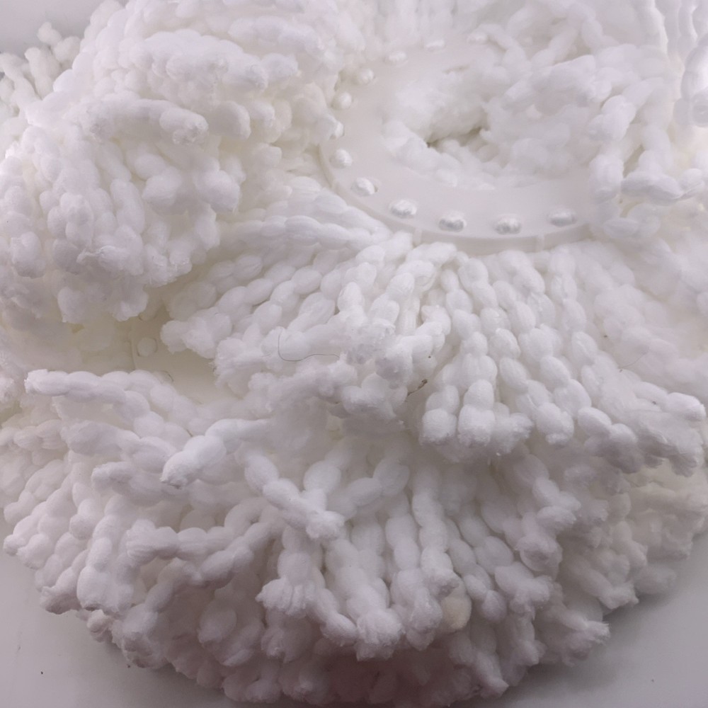 4 Replacement White Mop Head Refills For 360 Magic Spin Long Microfiber NEW