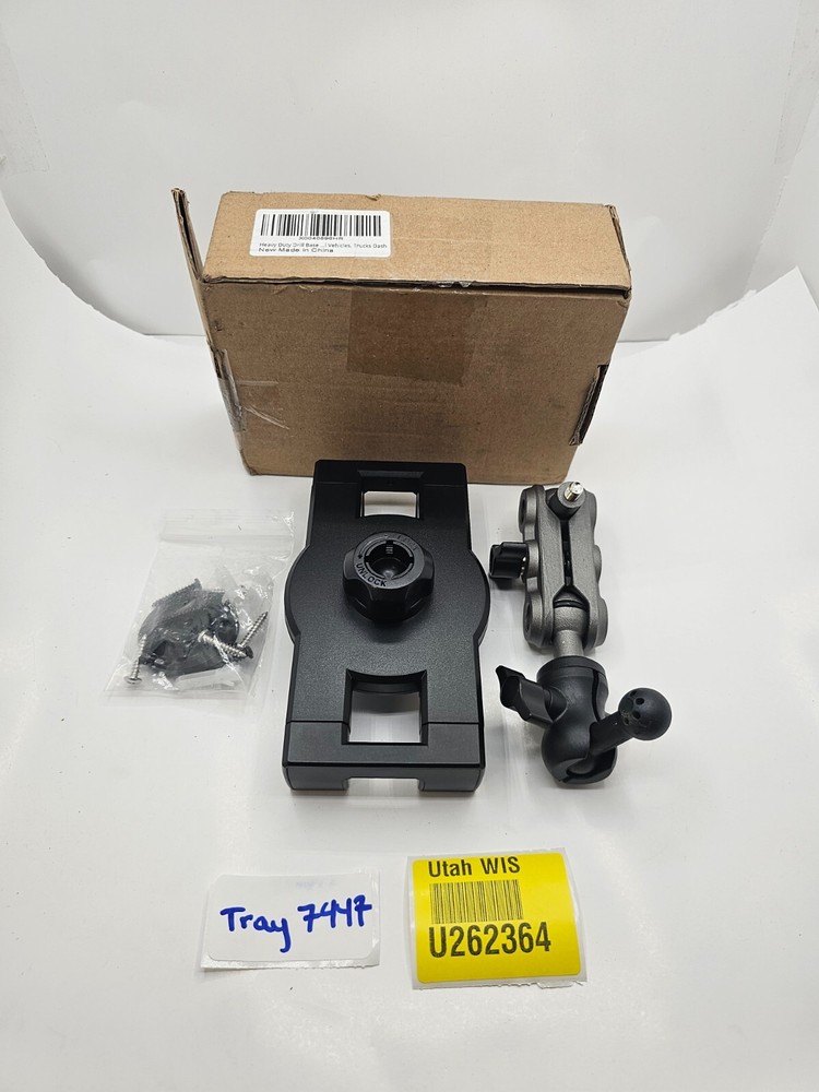 Heavy Duty Drill Base Tablet Holder Car Mount Dashboard, 360° Adjustable