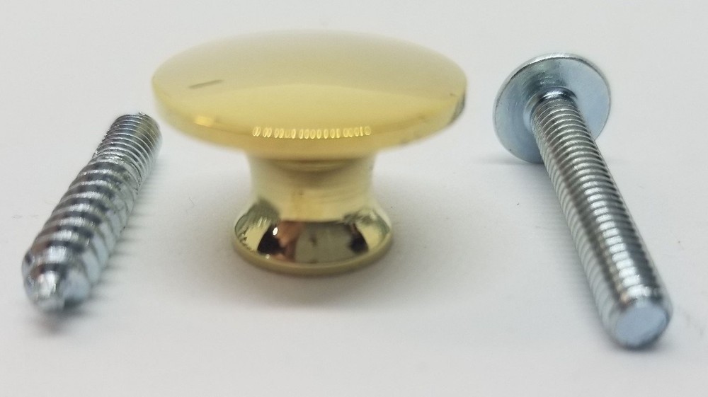 3/4" Polished Turned Solid Brass BOOKCASE Knob desk small cabinet drawer pull...