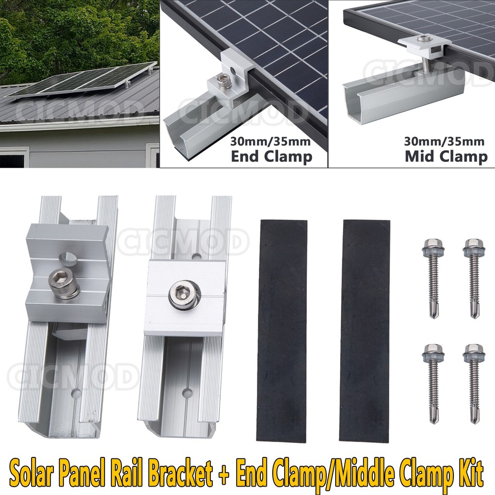 Solar Panel Mounting Brackets Kits System For 1-4 PCS Solar Panels