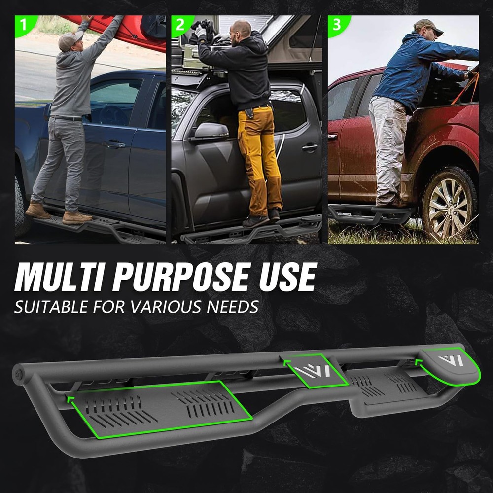 Two Raised Steps Running Boards Side Steps for 2015-2025 Chevy