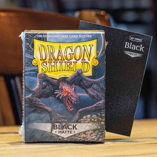 Dragon Shield Matte Black Sleeves - Standard Size - 10 Pack Display Case