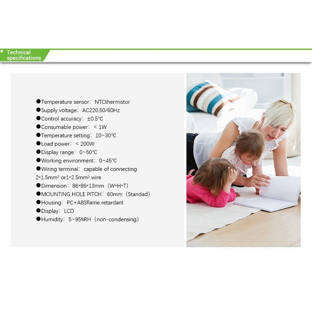 User Friendly Fan Coil Thermostat for For central Fresh Air System Control