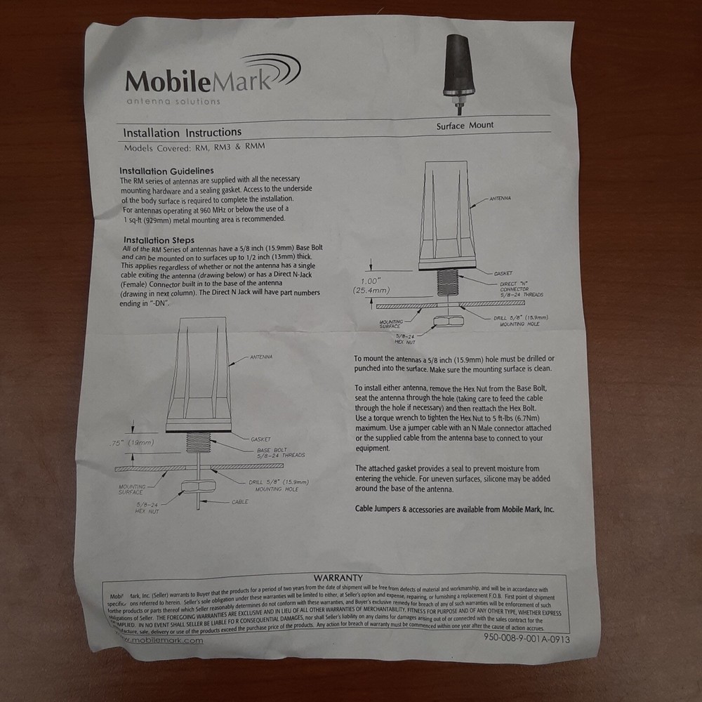 MobileMark RM...External...LTE Surface Mount Antenna...FREE SHIPPING!