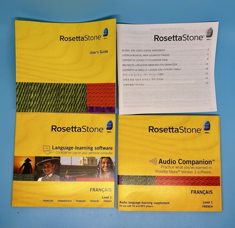 Rosetta Stone French Level 1 CD ROM Set Language Learning Software PC