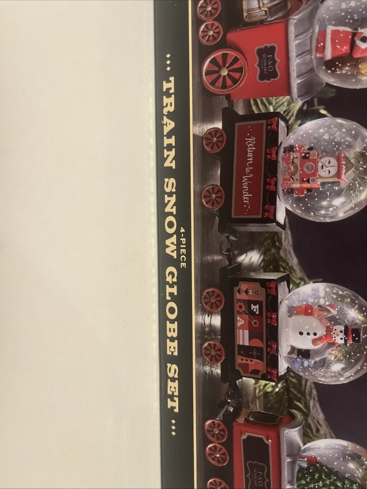 F.A.O SCHWARZ 4- piece Train Snow Globe Set