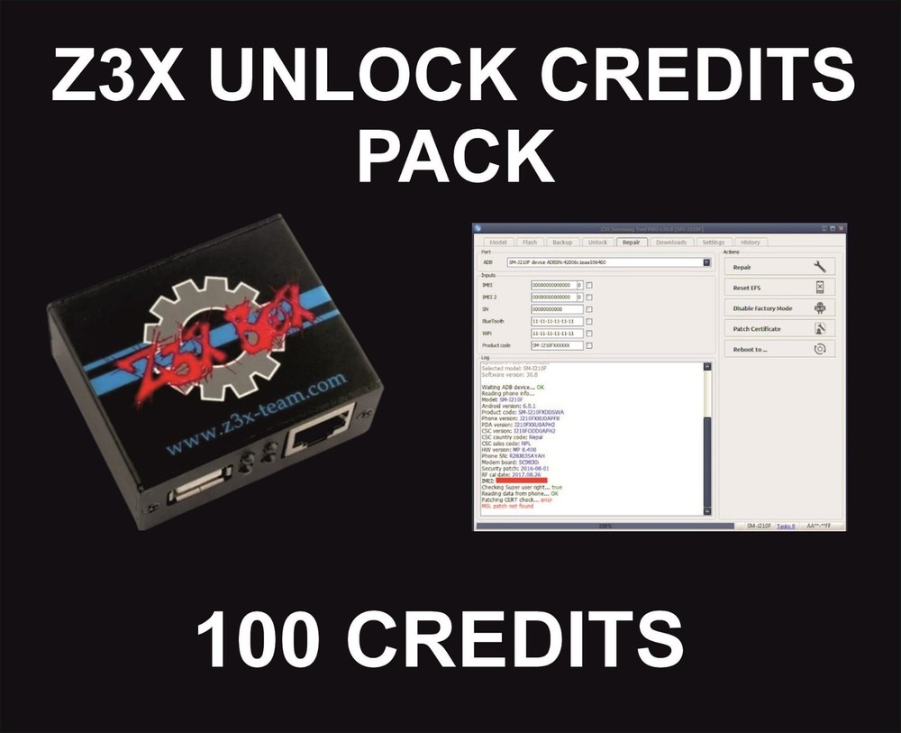 Z3 Box or Dongle Tool Credits Pack, 100 Credits