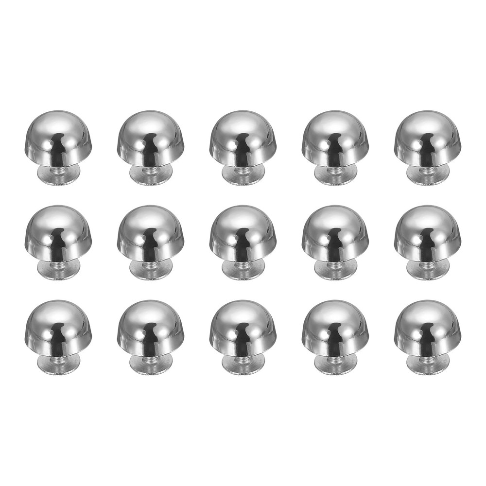 15 Pcs Round Studs Rivets, 12mm Metal Decoration Screw Back Studs, Silver