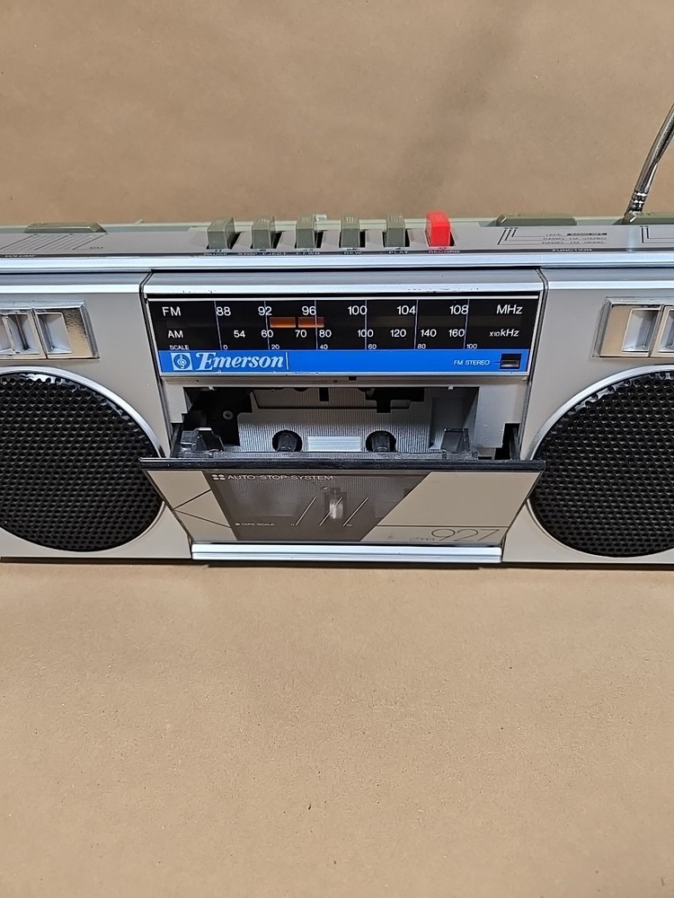 Vintage Emerson Receiver Stereo Cassette Recorder Model CTR926 Works!