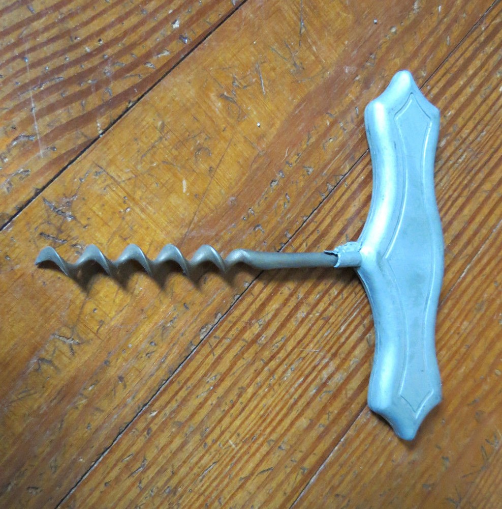 OLD CORKSCREW with METAL ART DECO HANDLE