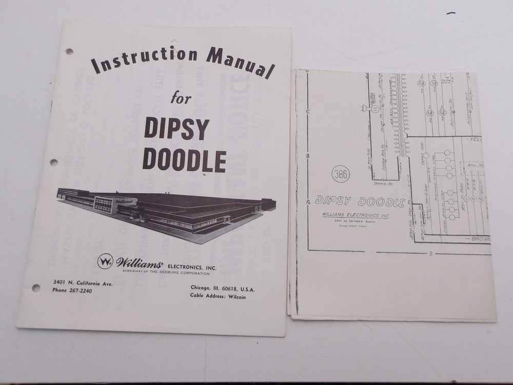 Williams: Dipsy Doodle - Schematic & Manual Set - NOS
