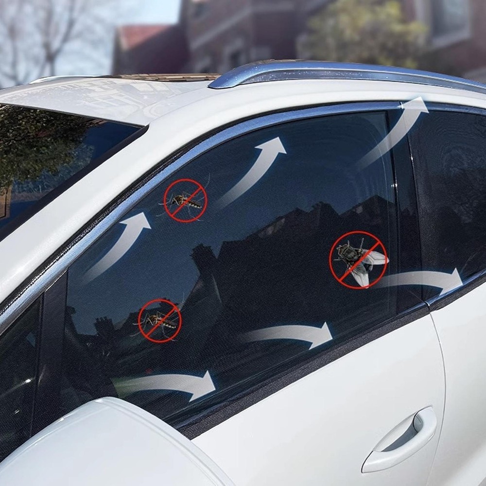 4PCs Universal Car Side Window Sun Shade Sunshade Cover Visor Mesh Screen Shield