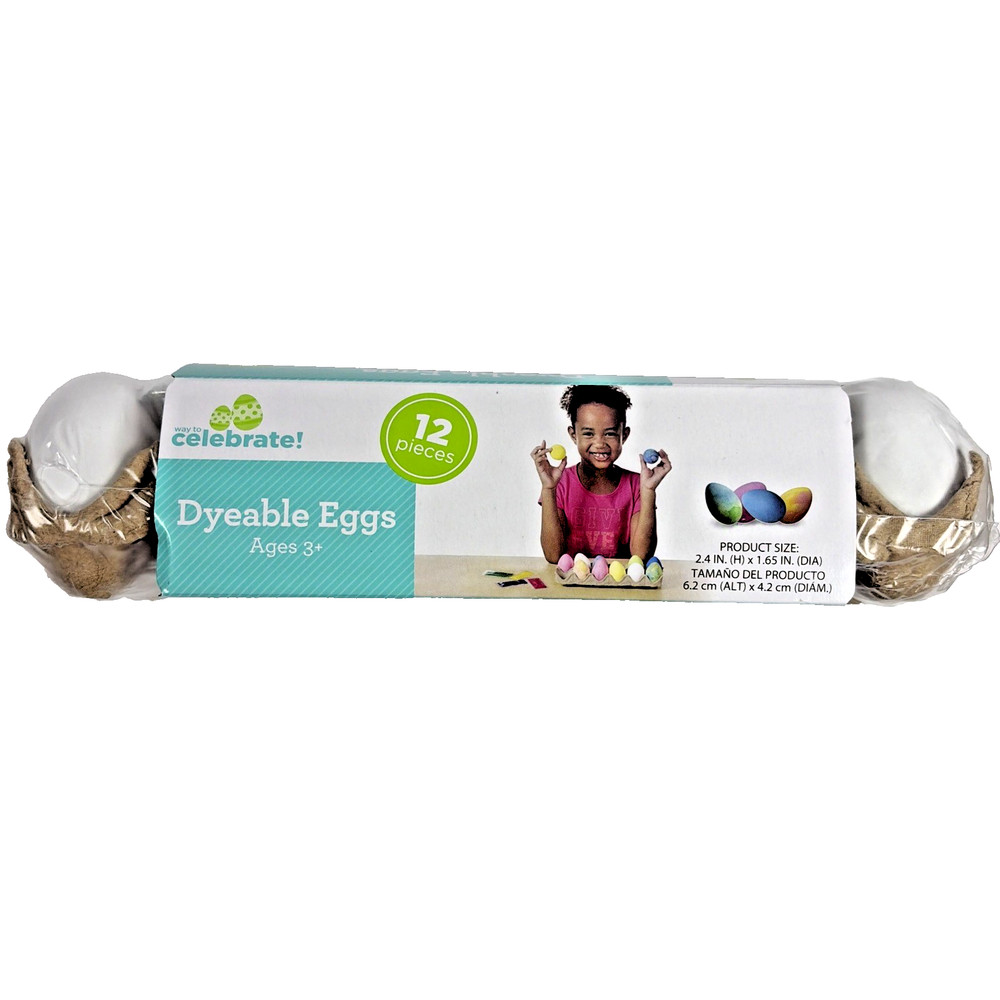 1 Dozen Easter Dyeable Plastic Eggs with dye and 2 Egg Coloring kit