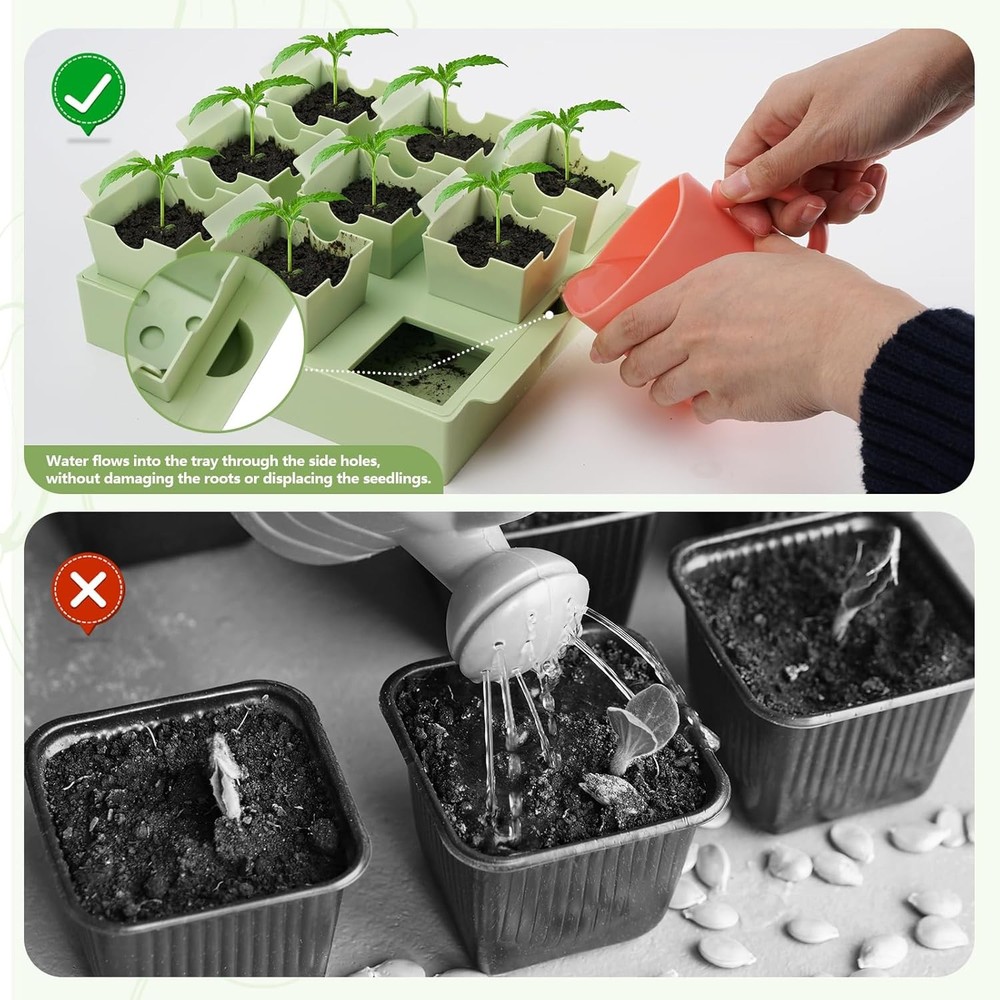 Seed Starter Tray, Dual-Purpose Handles for Transplanting & Labeling, 9 Deep 2.3