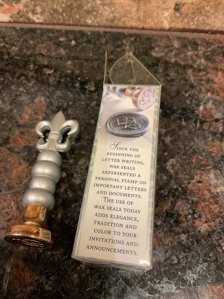 Gartner Studios Metal Stamper Cursive Capital Letter C Silver Wax Seal New