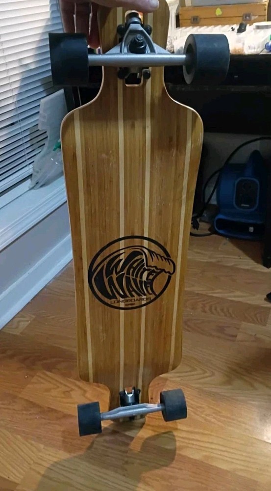 White Wave Bamboo Longboard Skateboard Warrior 38” Completely Loaded