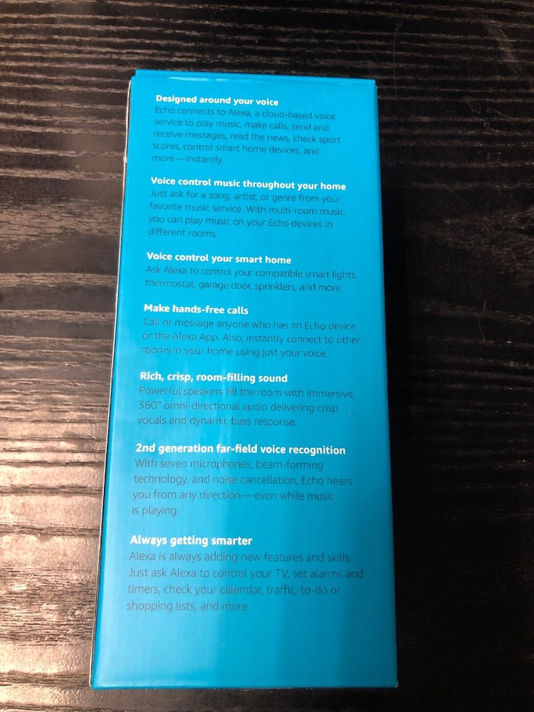 Amazon Echo (2nd Generation) Smart Assistant - Charcoal Fabric