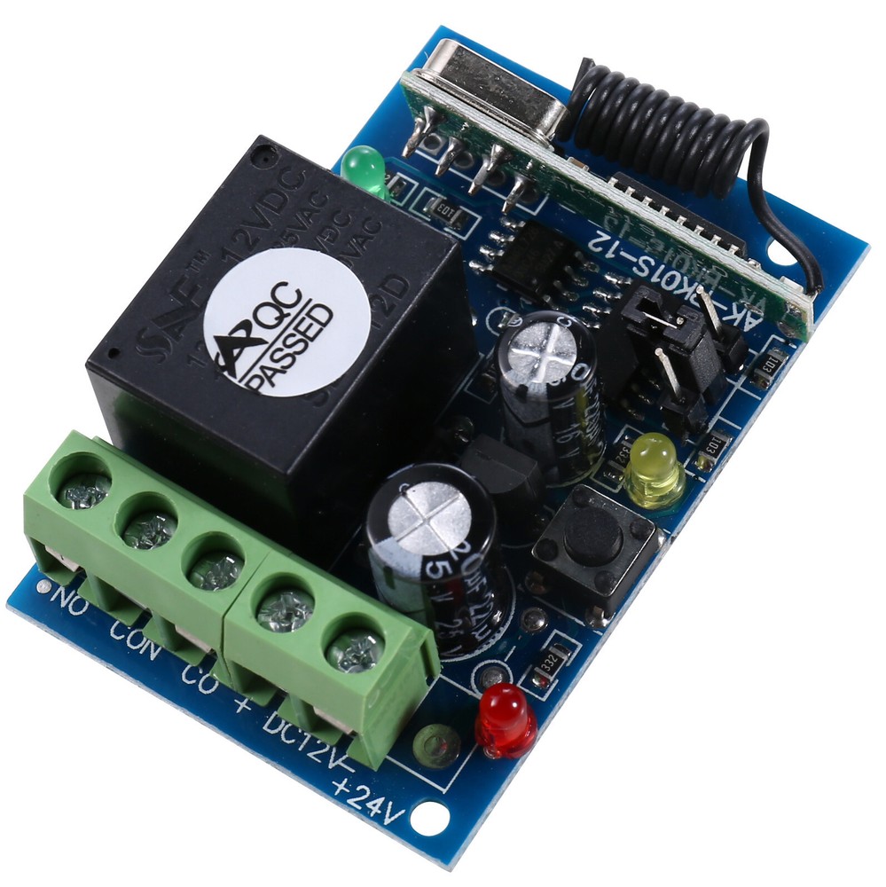 DC 12V 24V 433MHz 1 Channel Wireless RF Remote Control Switch Learning Code