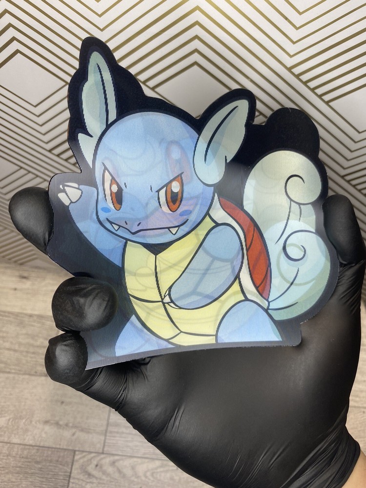Pokemon Blastoise Wartortle & Squirtle 3D Lenticular Motion Sticker Car Decal