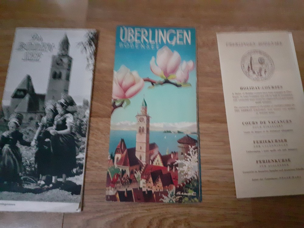 3 tourism leaflets BREGENZ, UBERLINGEN, BODEN-SEE - 1954