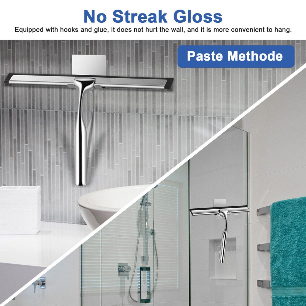Glass Wiper Durable Replacement Squeegee Shower Cleaner Doors Bathroom Windows