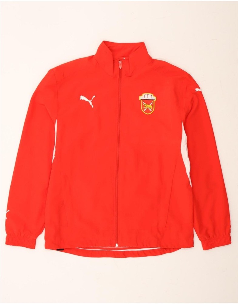 PUMA Mens Tracksuit Top Jacket Medium Red Colourblock Polyester DE15