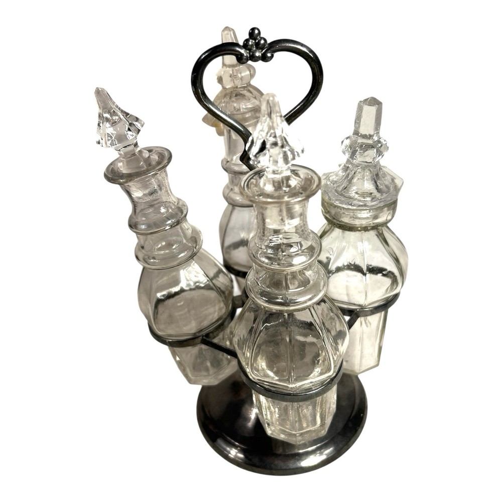 Antique Spinning 4 Piece Condiment Set
