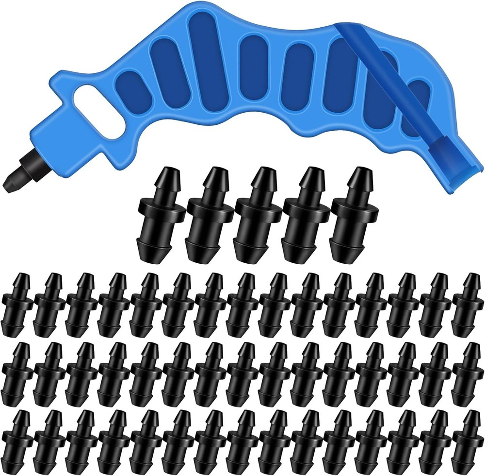 Honoson 51 Pcs Drip Irrigation Hole Punch Tool Set, Black, Blue