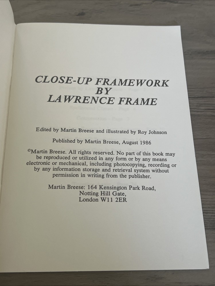 Close-up Framework By Lawrence Frame 1986 Martin Breese Magic Tricks