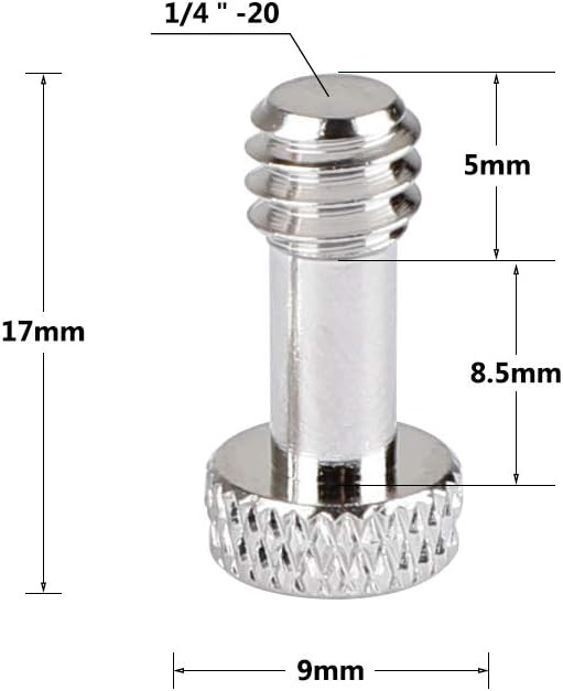 Camera Screw with 1/4"-20 & 3/8"-16 for Quick Release 1, Silver