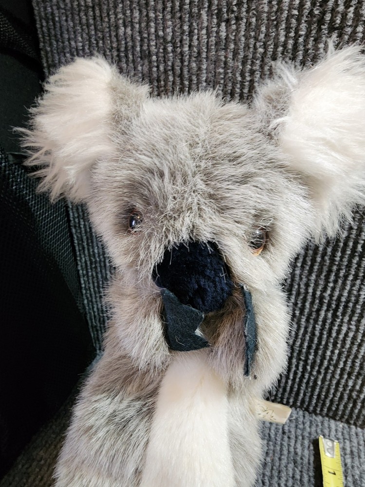 Vintage Koala Bear Plush Hand Puppet Aussie Australia Gray White .