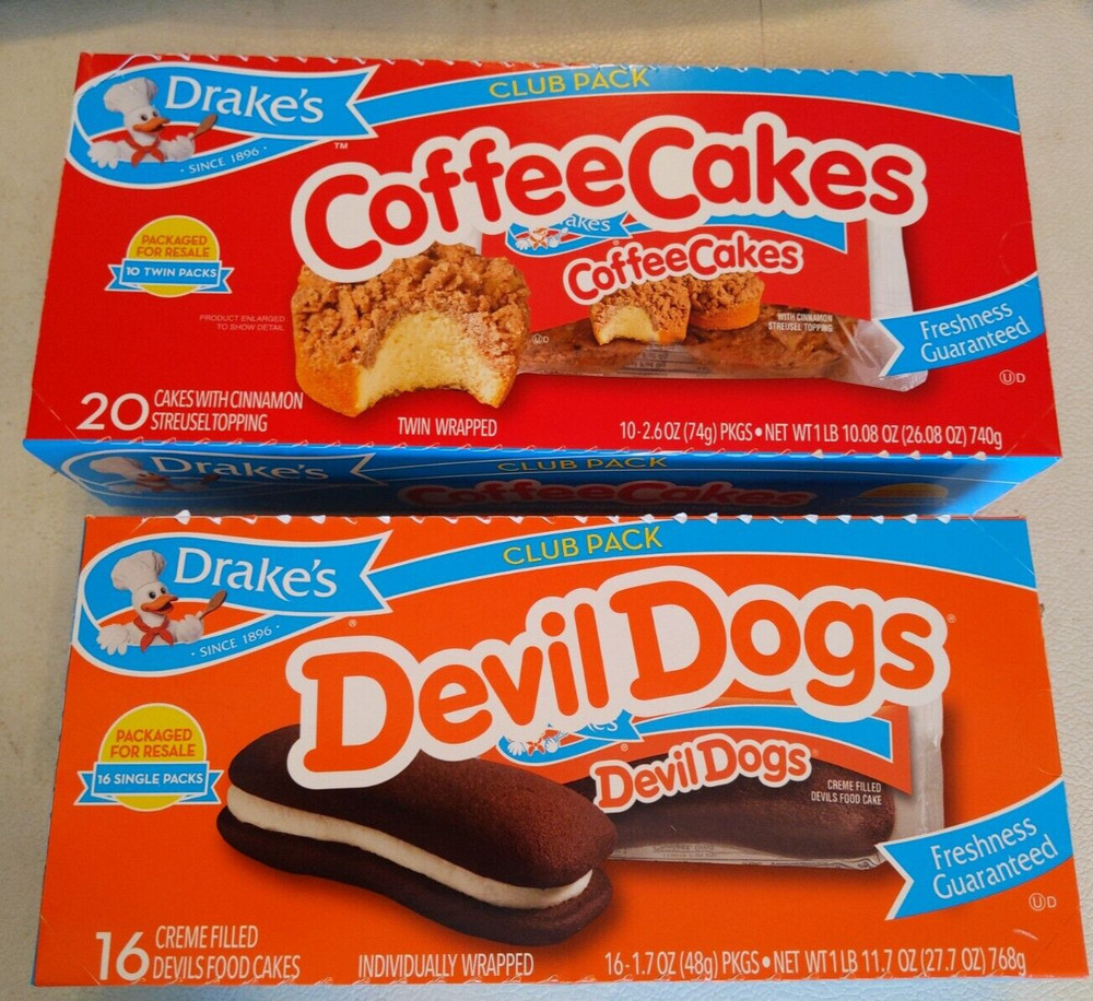 Drake's Sampler Bundle - Devil Dogs 16 count, Coffee Cakes 20 count