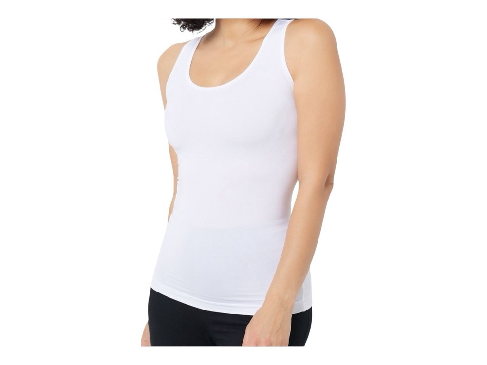 Tommie Copper Women’s White Tank With Lower Back Support  Size Medium