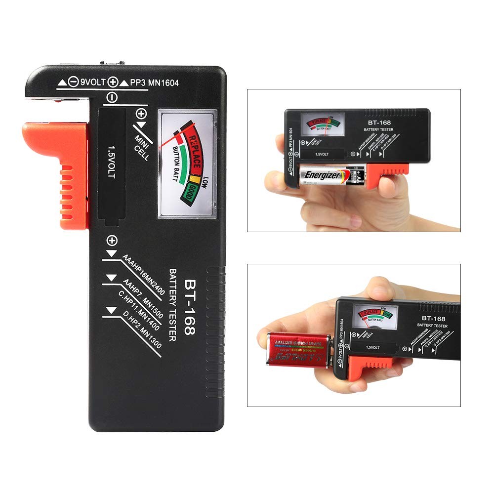 2Pcs Battery Tester Checker, Universal Checker for AA AAA C D 9V