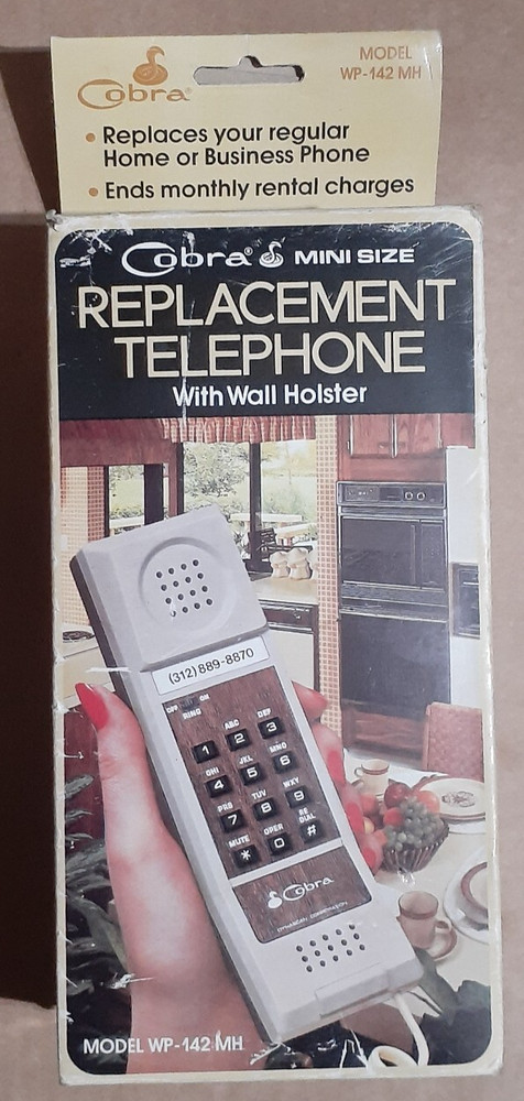 Cobra Mini Size Replacement Telephone W/Wall Holder