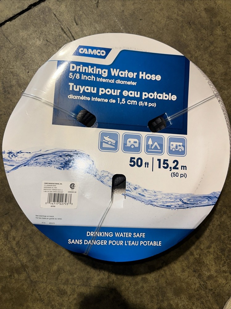 Camco Rv Fresh Water Hose 50' 5/8""Id 22793