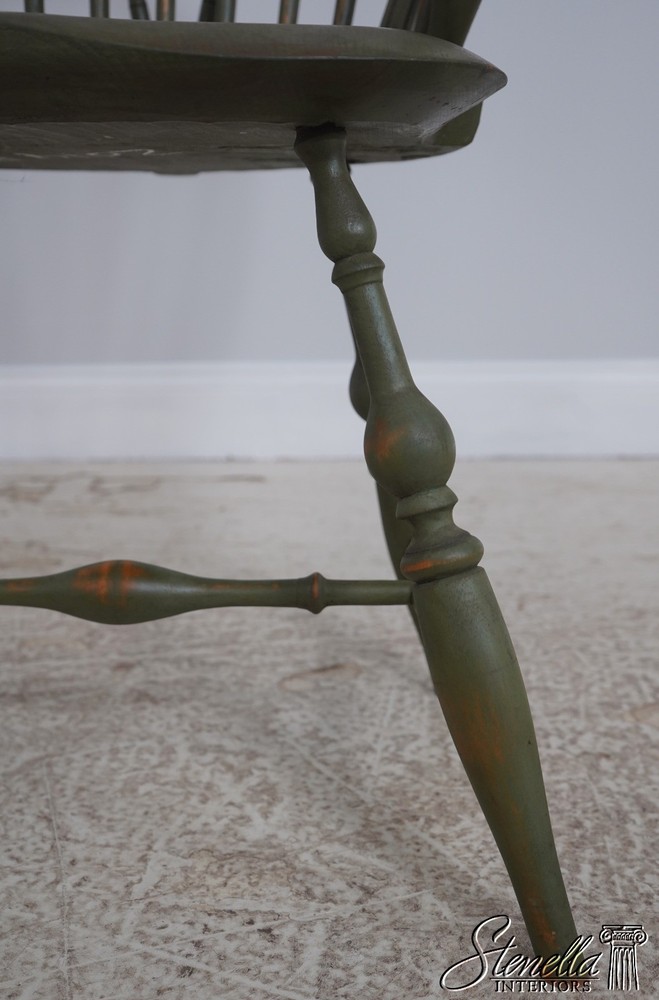 71105: Bench Made Green Painted Loop Back Windsor Armchair