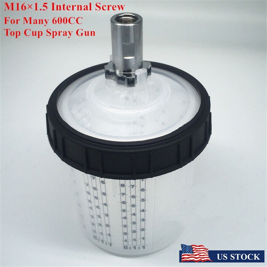 600ML Disposable Cup+M16x1.5 Internal Thread Connector For Adapter Spray Gun