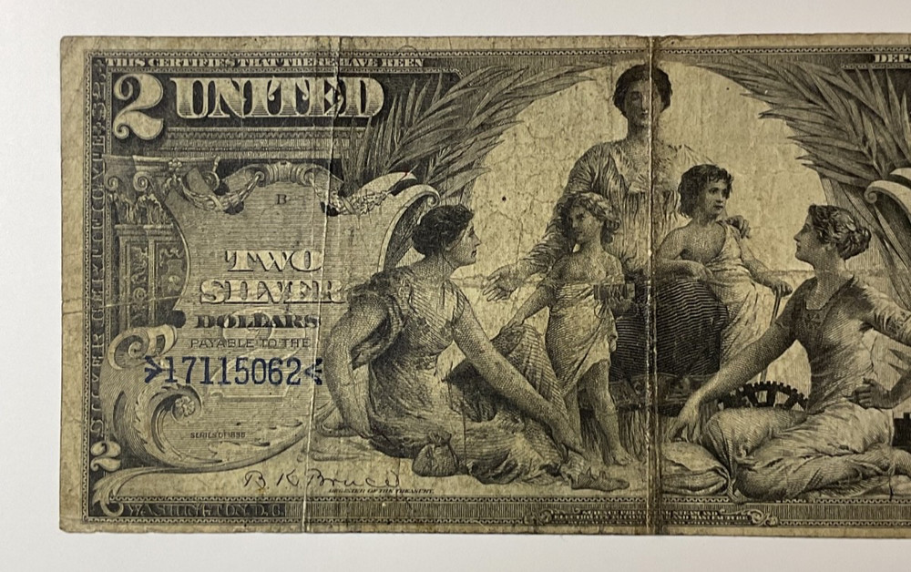 FR 248 1896 $2 TWO DOLLARS “EDUCATIONAL” SILVER CERTIFICATE NOTE VERY Nice Note
