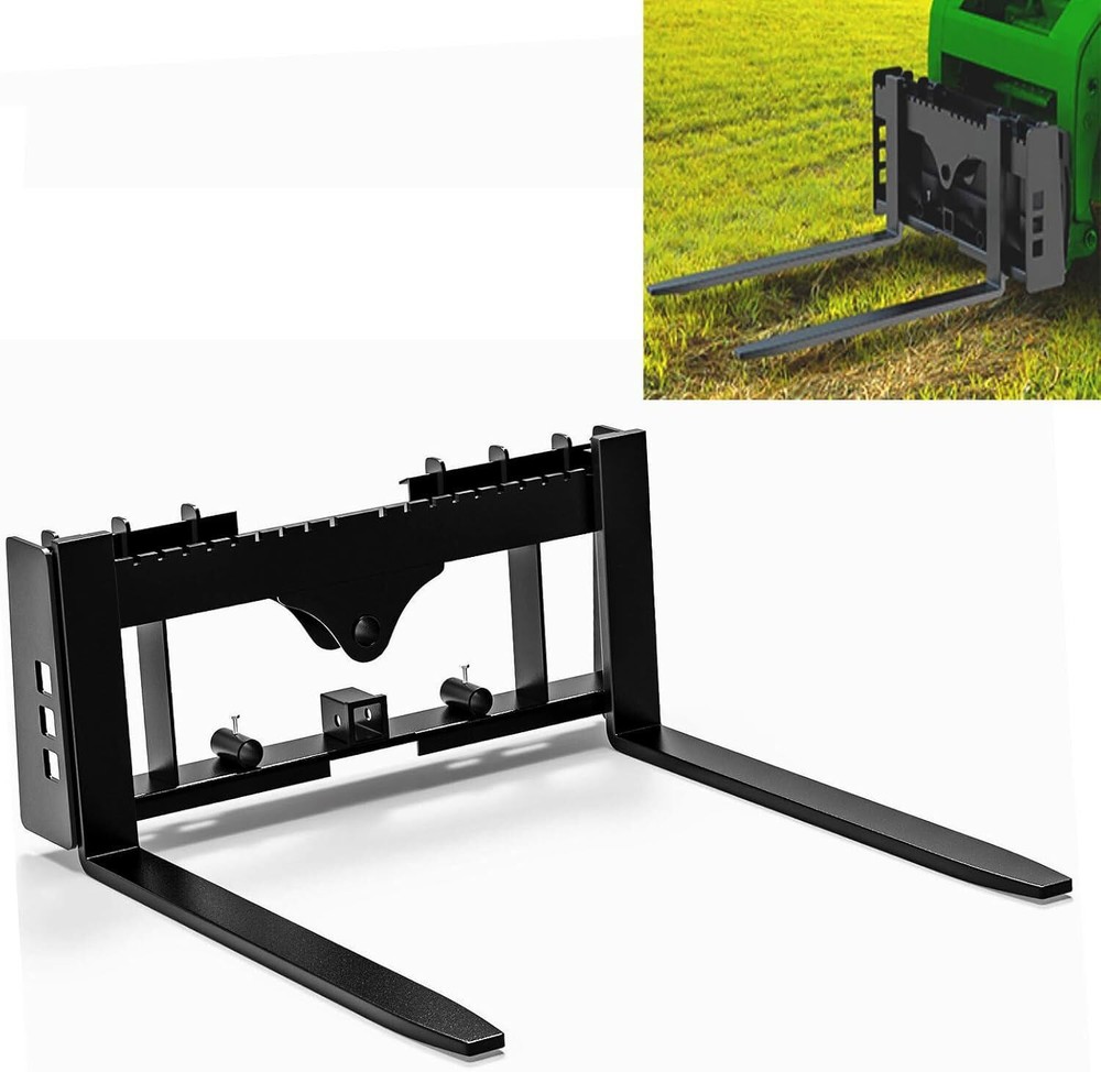 4000lb Skid Steer Pallet Fork Attachment 45" Pallet Fork Frame w/48" Fork Blades