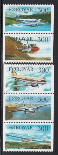 FAROE ISLANDS Passenger Aviation MNH set