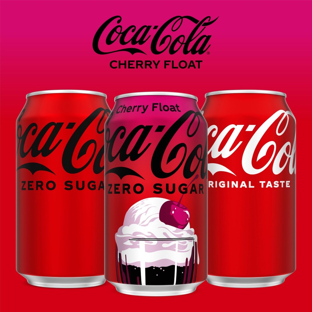 Coca-Cola Zero Sugar Cherry Float Soda Soft Drink Cans, 12 fl oz, 12 Pack