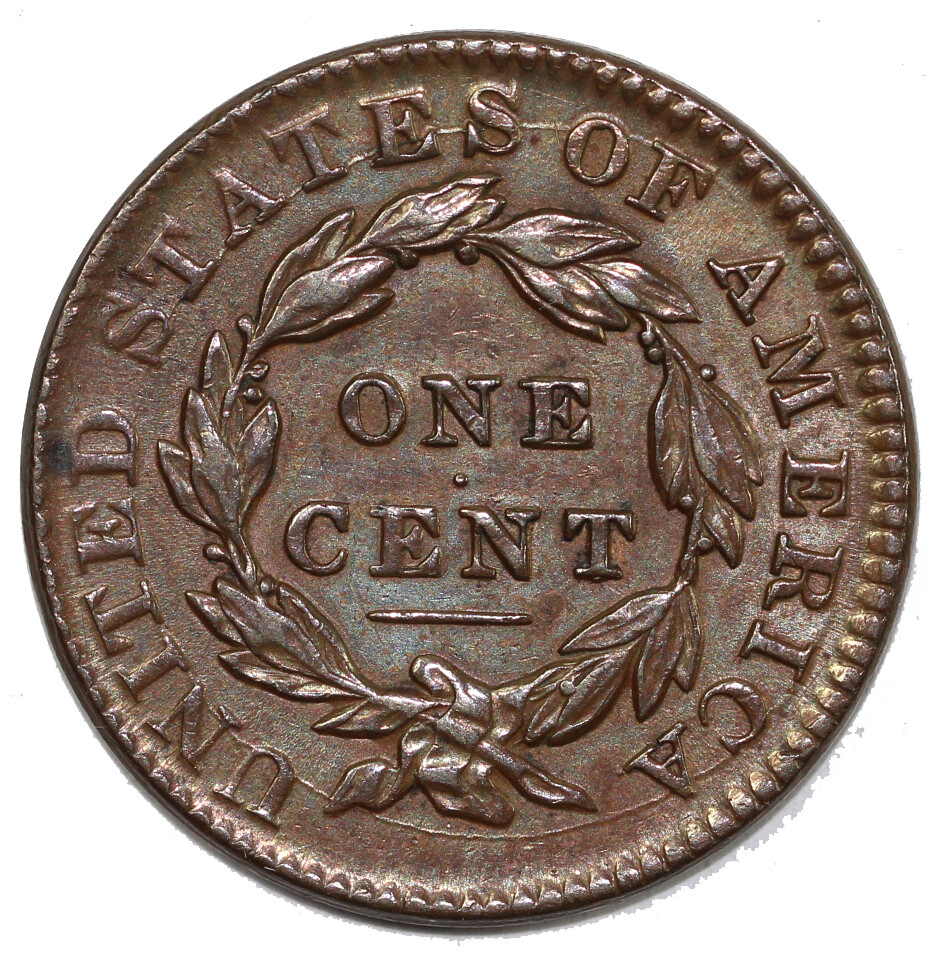 1833 1c N-5 Coronet or Matron Head Large Cent