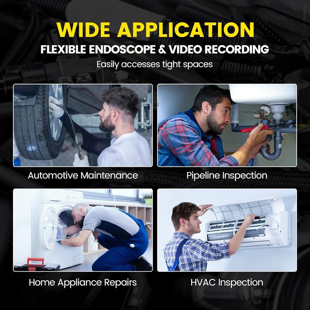 Two-Way Articulating Borescope Camera with Light Endoscope Inspection Camera USA