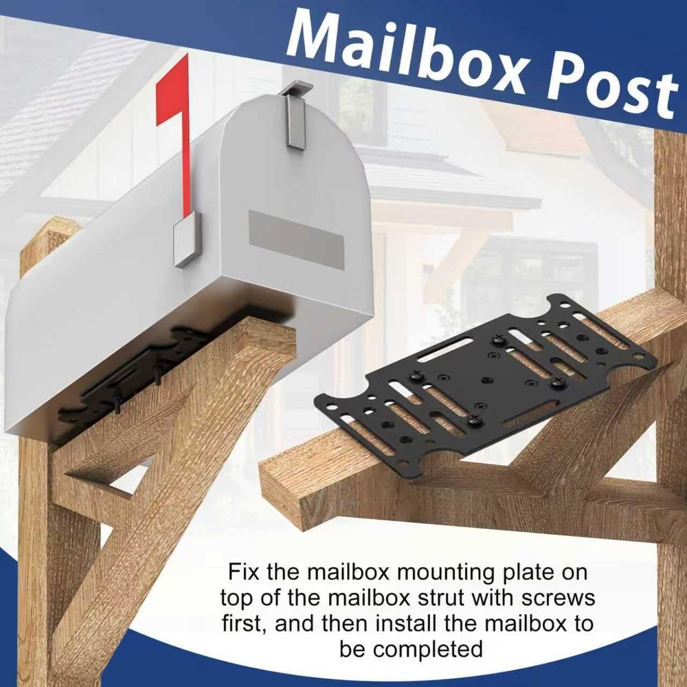 Mailbox Mounting Bracket, Heavy-Duty Plate for Post Mount Mailboxes Compatibl...