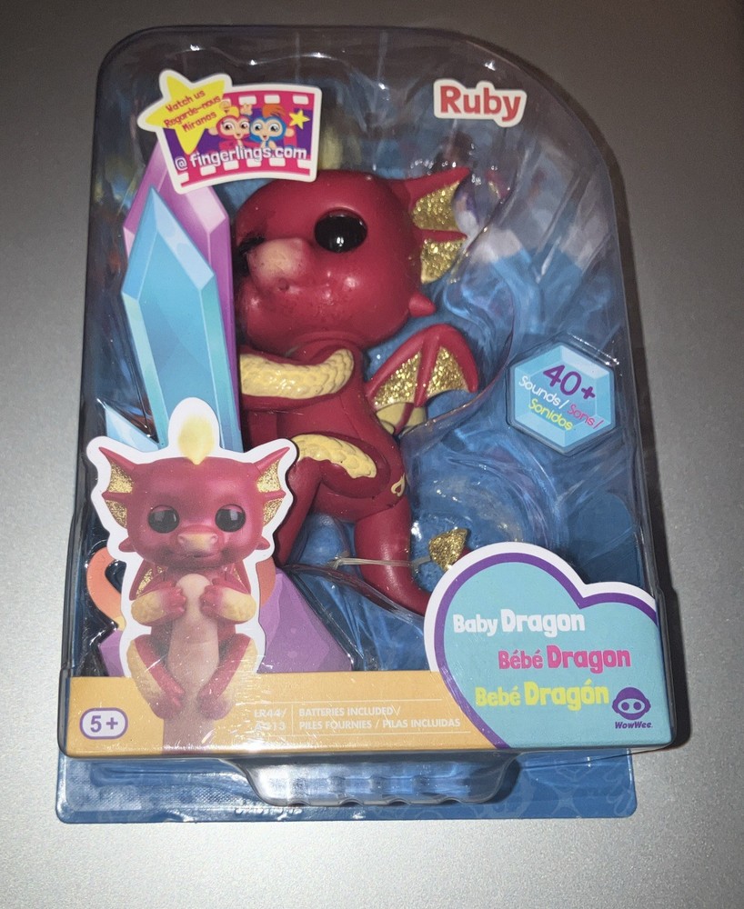 B18 NEW FINGERLINGS 40+ SOUNDS INTERACTIVE BABY DRAGON RUBY